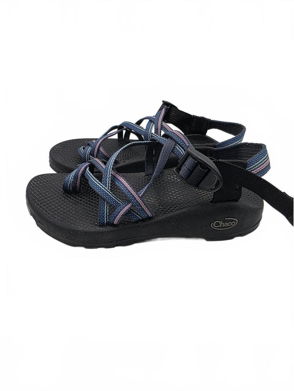 Chaco Womens ZX/2 hiking sandals blue striped Size 6 Waterproof Lake Hike Camp